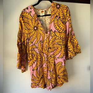 FARM Rio Pink and Yellow Banana Romper